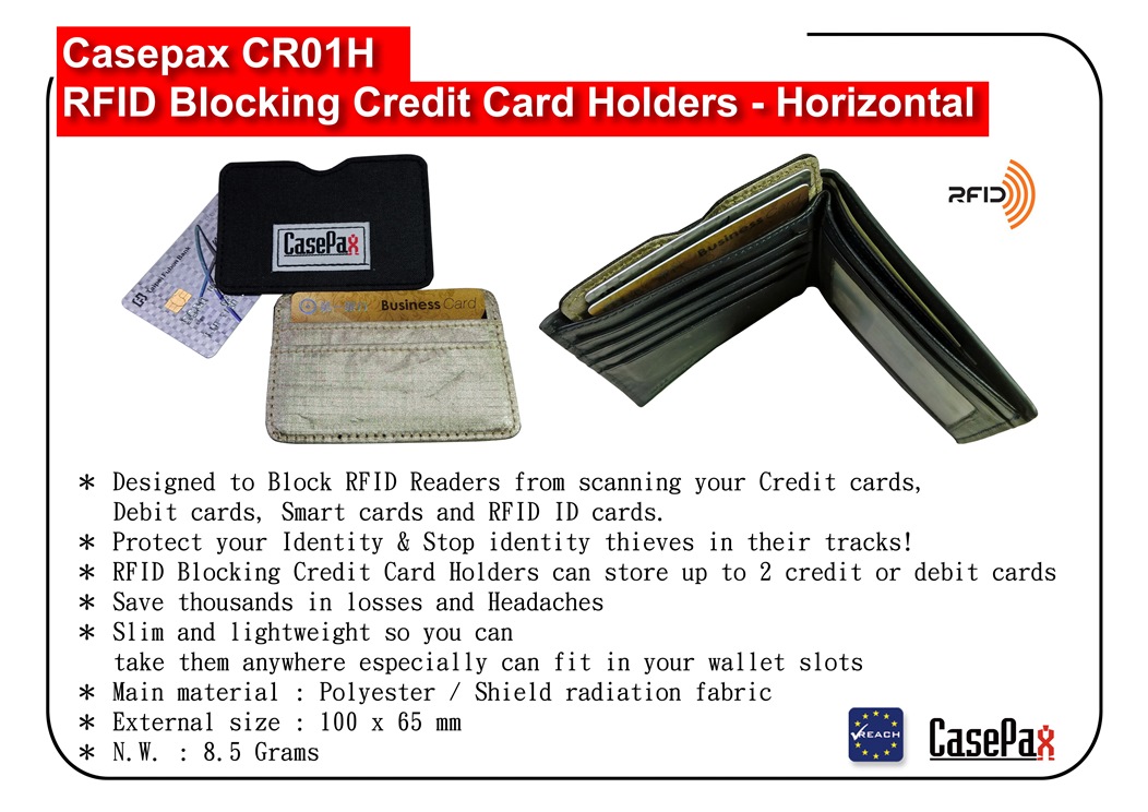 CR-01H RFID Blocking Credit Card Holders - Horizontal